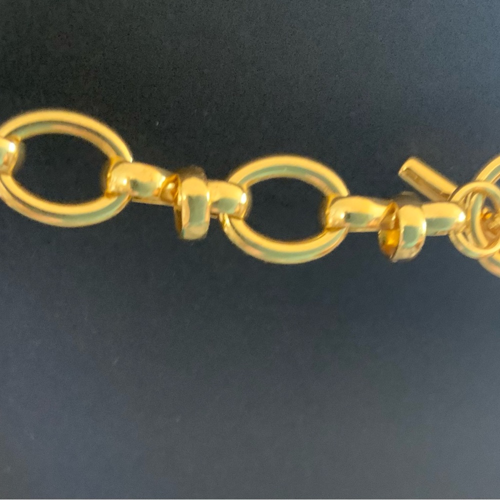 ♥️BRAND NEW♥️ Oval link, 18k gold over silver necklace  from Neiman Marcus - Picture 4 of 5